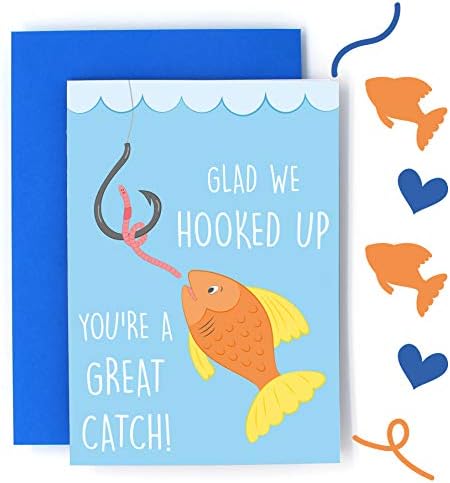 Glad We Hooked Up Pun Anniversary Card