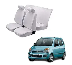 autokaar Denim Fabric CAR SEAT Cover for Maruti Old Wagon R , White