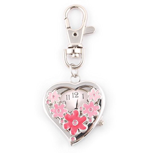 sourcingmap Ses Herz Blumenmuster Anhnger Schlsselanhnger Quarz Uhr Uhr