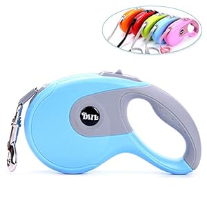 Galaxer Correa para Perros, 5M Mascota Correa Retractil de Nylon para Perro Correa Extensible con un Botón de Rotura y Bloqueo y Cómodo Agarre de la Man para Entrenar a Pie o Trotar