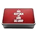 Produktbild Rot Keep Calm und Love Ski Jump Metall Aufbewahrungsdose Box 1893