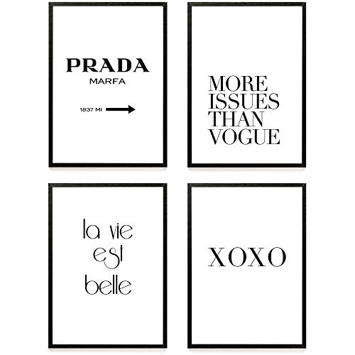 Heimlich® Tableau Décoration Murale - Set de Poster Premium pour la Maison, Bureau, Salon, Chambre, Cuisine - 4 x A4 (21x30cm) | sans Cadres » Fashion «
