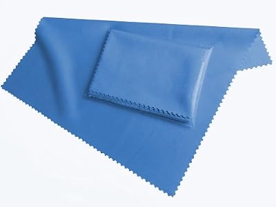 FairPrices HighTech Affichage microfibre nettoyage tissu bleu - lavable (20cm x 19cm) - Chiffon de nettoyage pour Smartphone, Lecteurs de livres numériques, Tablet PC, lunettes