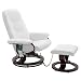 Produktbild LANGRIA Massagesessel Electric Massage-Stuhl Wärmebehandlung mit PU-Leder und Fußstütze, Verstellbarer, 360-Grad-schwenkbare, Hölzerne Basis, weiß