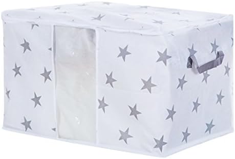 17YEARS Foldable Quilt Storage Bag Clothes Blanket Closet Sweater Box Pouch Organizer size L (Star*)