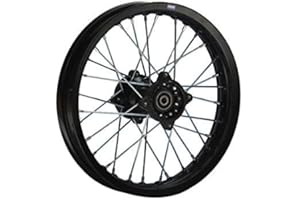 Hmparts Aluminio Llanta Anodizado 14 Pulgadas Trasero Negro 15mm Typ2 Pit Bike Dirt Bici Cross