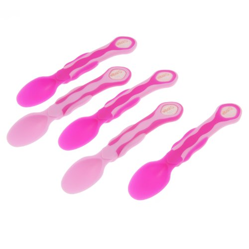 Vital Baby Soft Tip Feeding Spoons (Pink, 5 Pieces)