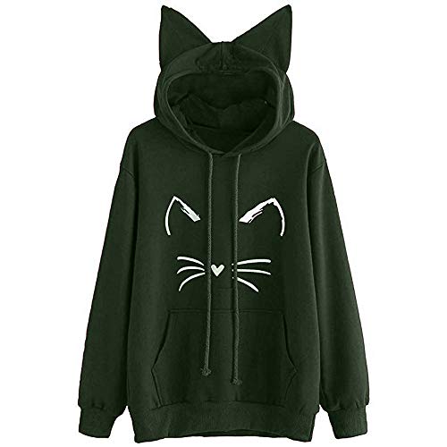 Preisvergleich Produktbild ABsoar Sweatshirt Frauen Kapuzenpullover Katzenohr Pullover Langarm Hoodie Sweatshirt mit Kapuze Pullover Tops Bluse