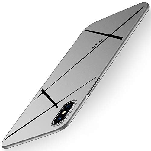 Bllosem iPhone XS Max Coque Haute Qualité Ultra Slim Exquis réel Peau Full Body Protection Housse pour iPhone XS Max 6.5 Pouce Argent