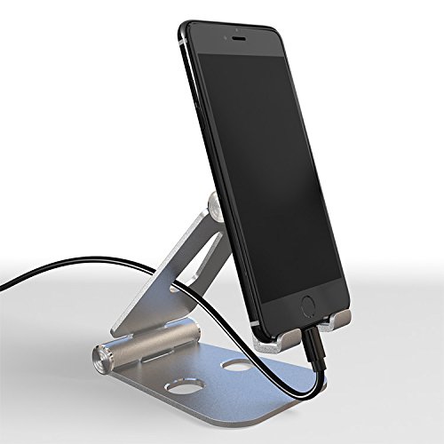 SLEO Supporto Tablet, Porta cellulare Universale Stand stand da tavolo pieghevole e regolabile Multi-Angolo Holder per Nintendo Switch, Tutti gli iPhone, iPad, Smartphone, Tablet, Kindle - Argento