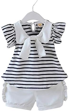 XXCZJ Black Horizontal Stripe Top and Shorts Set