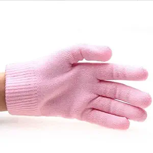 Mantavya Moisturizing Gel Gloves Hydrating Spa Gloves for Dry Hand(Pink)