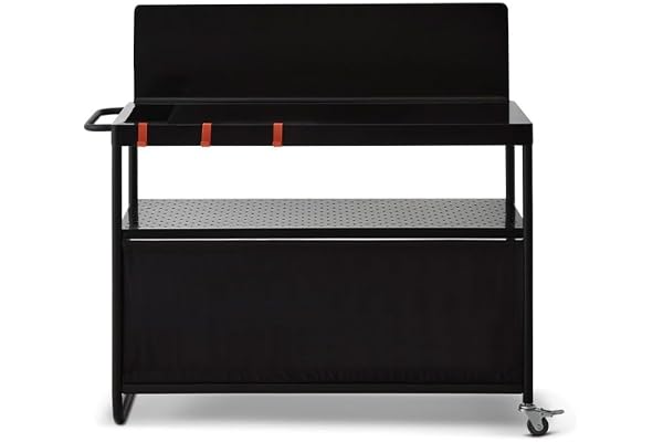 BRASERO by FAVEX – Desserte plancha Infinite 100 – Plan de Travail 100 × 46 cm – Compatible planchas 1 à 4 Feux – 3 Niveaux de Rangement – Roues autobloquantes