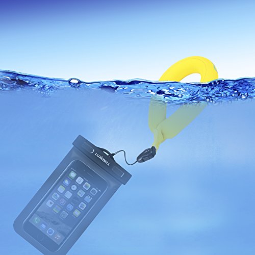 Luxebell® Wasserdichte Kamera Float Handschlaufe Armtrageschlaufe Schwimm-Armschlaufe für Ihre Unterwasserkamera Iphone Gopro VTech Kidizoom Action Cam Handy Marine-Fernglas Camcorder (2 Stück) (Gelb+Tasche) - 5