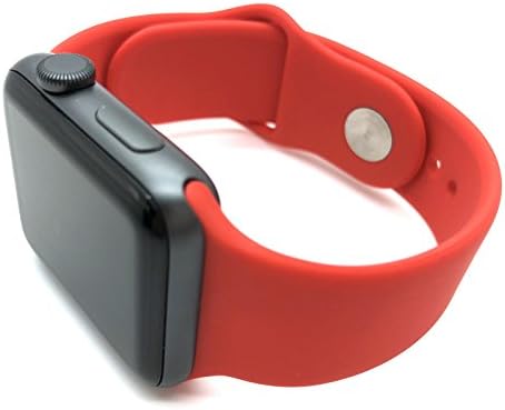 Replacement Silicone Sports Strap 38mm/42mm Size M/L For Smart Watch Series 1/2/3 (Red 42mm)