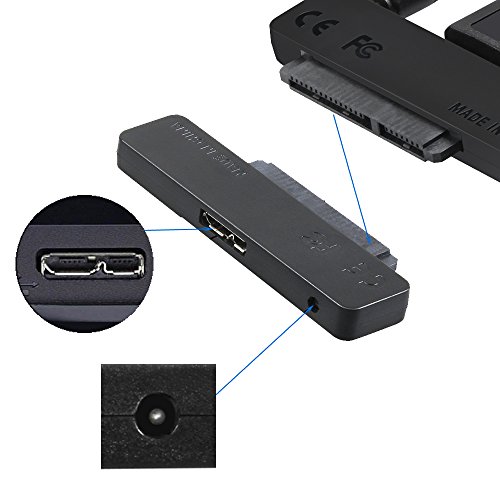 Bytan USB 3.0 auf SATA Adapter Konverter,SSD Adapter Konverter mit 90cm Stromkabel für 2,5 / 3,5 Zoll SATA SSD HDD Festplatten Laufwerke inkl.12V 2A Netzteil - 6
