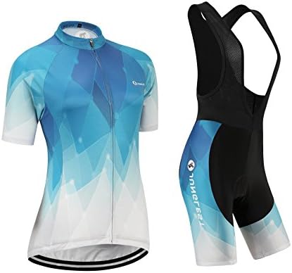 (3D pad)(Type:Set(Black Bib) size:M) Sleeve Fashion performance Cycling Short breathable vest Jerseys Women windbreaker Jersey perspiration