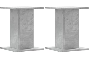 vidaXL Soportes Altavoces 2 uds Madera Gris hormigón 30x30x40 cm, Plataforma de Altavoces, Soporte de Altavoces de Suelo, Soporte de Altavoces HiFi