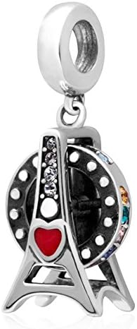Ferris Wheel Colorful Crystal Pendant 925 Sterling Silver Charms Travel for European Bracelets By Sandcastle Charm Mother's Day Gifts Jewellery