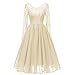 Produktbild  JUSTSELL 1950er Kleider für Damen Herbst,Frauen 50er Vintage Retro Kleider Chiffon Brautjungfer Hochzei Kleider V-AusschnittAbendkleid Cocktailkleid Backless Festliche Kleider