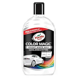 Turtle Wax Color Magic 52712 Car Polish Cleans Shines Restores Scratches - Bright White Wax 500ml