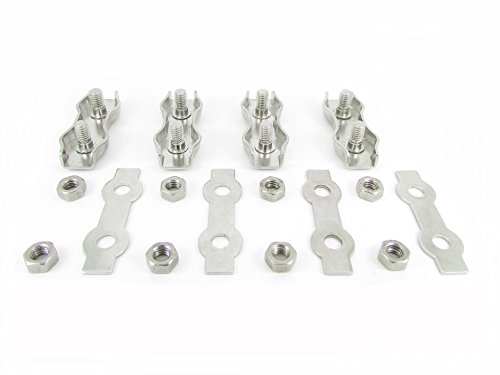 Brand: Ossian Ossian BPS 1830 - 5 R00 - Clips Colliers Duplex de 5 mm en acier inoxydable 316 pour câble d'acier (4 sets)
