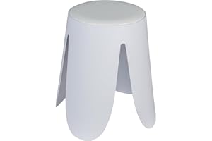 WENKO Badhocker Mod. Comiso, belastbar bis 180 kg, mit gepolsterter Sitzfläche und rutschsicheren Füßen, Ø 44,5 x 46 cm, Weiß