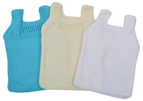 kuchipoo Unisex Regular Fit Hand Knitted Woollen Vest (Pack of 3)(KUC-INN-908_White Cream & Blue_9-12 months) RS.449 (59.00% Off) - Amazon
