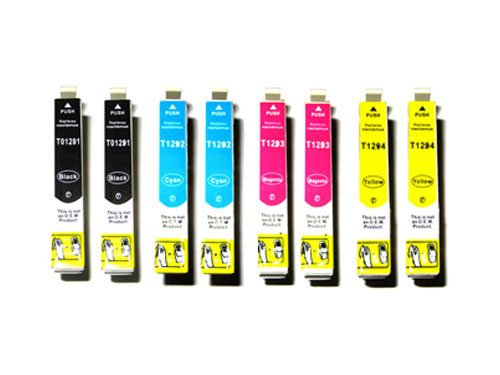 8x Epson Stylus SX 130 kompatible XL Druckerpatronen - 2xSchwarz-2xCyan-2xMagenta-2xGelb - Patrone MIT CHIP !!!