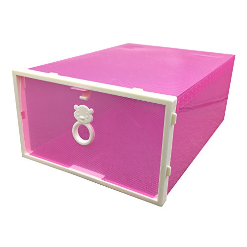 Smilun Schuhboxen Stapelbar Aufbewahrungsboxen Schuhablagen faltbar Halter Schuhregal Bärchen Gemischte 4-Stück-Set - 5