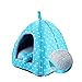 Produktbild LM921 2 in 1 Pet Shop & Sofa, waschmaschinenfest Blue Dot Muster rutschfeste zusammenklappbare Soft Dog Cat Welpen Kaninchen Pet Nest Cave Bett abnehmbare Kissen abnehmbare Cashmere Matratze, stilvolle Pet House, 3 Größen ( Size : S )