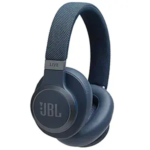 JBL Live 650BTNC, Over Ear Active Noise Cancellation Headphones with Mic, JBL Signature Sound, Dual Pairing, AUX, Built-in Alexa & Google Assistant (Blue)