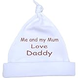 1 'ONE' Me and my Mum Love Daddy Baby Knotted Hat. Newborn-12 months in a choice of 9 Colours