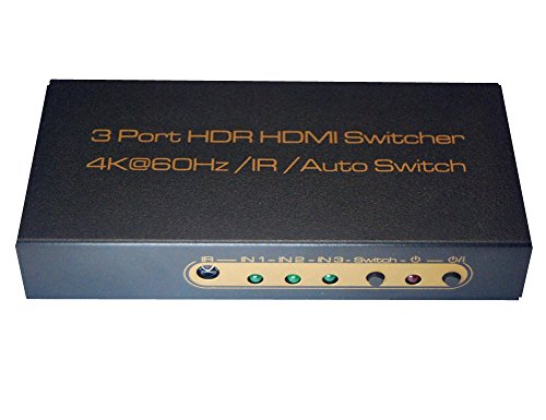 huierav 4 K @ 60Hz HDMI 2.0 HDMI Switcher 3 x 1| UHD 3 Ports HDMI Switch 3 x 1 (3 Eingänge und 1 Ausgang) | HDCP 2.2 - 3