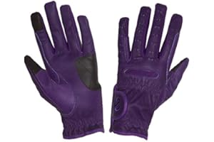 eGlove eQUEST GripPro - Leather Horse Riding Gloves - Hardwearing, Breathable and Grippy Real Leather - Synthetic Lycra comfort fit inserts - Touchscreen Gloves