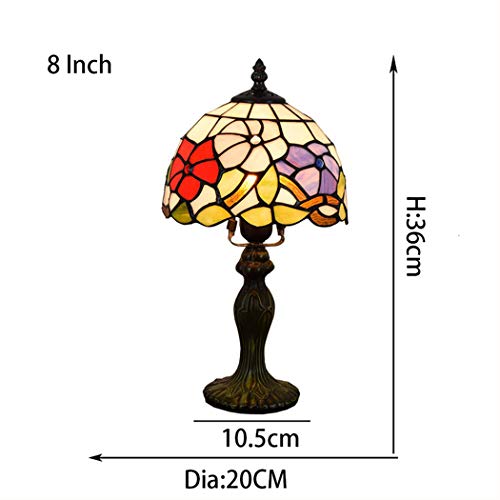 YJFFAN 8-Zoll 20Cm Tischlampe-Buntglas Augenschutz Lampenschirme Schreibtisch Leuchten, Indoor-Beleuchtung Leselampe E27 (110-240V, Glühbirnen Nicht Enthalten)