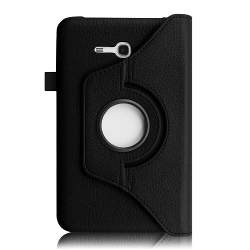 Fintie Samsung Galaxy Tab 3 7.0 Lite T110 T111 Hülle – 360° Drehbarer Stand Smart Cover Case Schutzhülle Tasche Etui mit Ständerfunktion für Galaxy Tab 3 7.0 Lite (7 Zoll) Tablet, Schwarz - 3