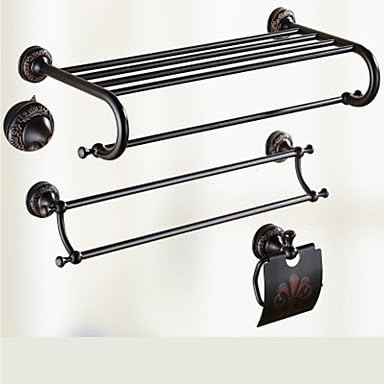 HaiSen® Bathroom Accessory Set / Oil Rubbed Bronze Towel Bar Antique Brass Wall Mounted 625 x 90x125mm (24.6 x 3.54 x 4.92) Brass / Ceramic / Crystal Antique