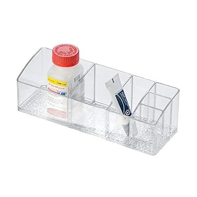 InterDesign Med+ boîte à médicaments pour armoire à pharmacie, boîte de tri en plastique à 6 compartiments, rangement à médicaments, transparent