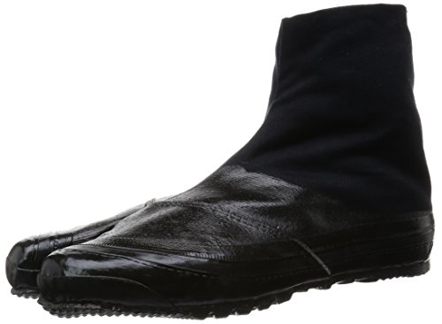 MarugoTabi Shoes All Black Japanese Split Toe Jitsuyo 5 Clips
