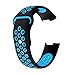 Produktbild Luckhome Uhrenarmband Serie Lederarmband Ersatband Mit Edelstahl Metall Schließe Classic Armband Ersatz Band Sport atmungsaktive silikon Armband Armband für Fitbit Charge 3Blau