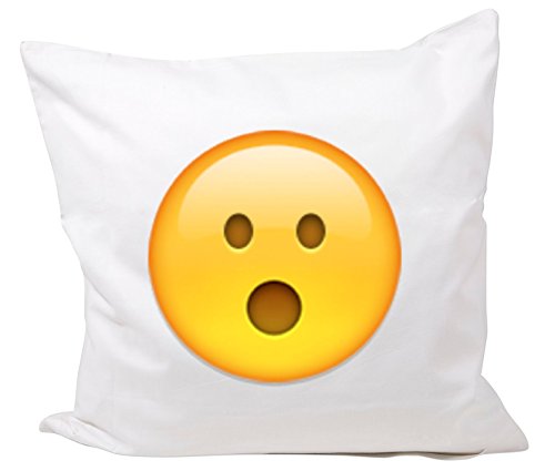 Kissenbezug 40x40 cm "Gesicht mit offenem Mund" Kissenhülle - 40x40cm - Emoji - Smiley - Kissen