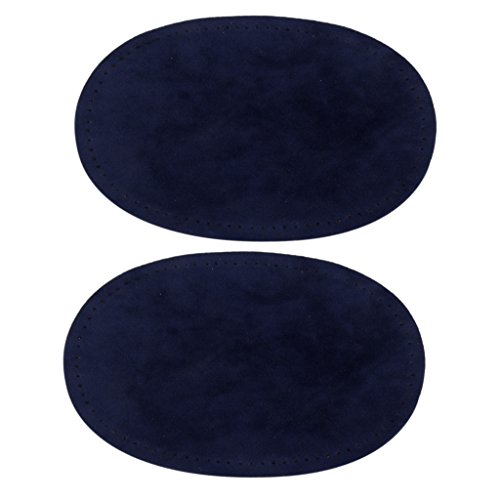 Generic 2 X Knieflicken ovale Flicken für Ellenbogen Knie Applikation Aufnäher – Blau - 2