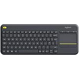 Logitech K400 Plus Wireless Touch Keyboard for Windows, Android and Chrome - QWERTY, UK Layout, Black