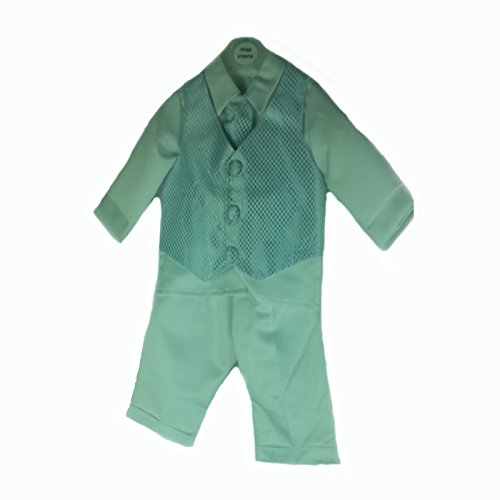 Baby Boys 4 Piece Christening Outfit/Christening Suit Blue & White