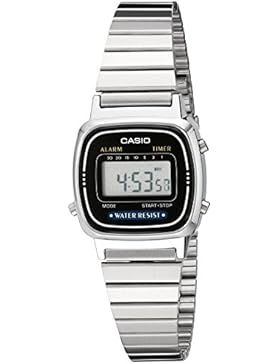 Casio LA670WA-1 Herrenuhr, Edelstahl-Armband, Silber