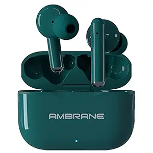 Ambrane Dots 38 True Wireless Earbuds TWS with Pure HD Bass, 16H Playtime, IPX4 Waterproof, Responsive Touch Sensors for Multifunctions, Compact Type-C Charging Case (Green), Normal