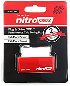 DLSEAUTO Code Readers & Scan Tools Nitro OBD2 Plug and Drive OBD 2 Chip Performance Tuning Box With Reset Button For Benzine Diesel Cars (Red For Diesel Cars)