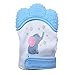 Produktbild Ruiting Baby sensorische Stimulation Zahnen Fäustling Food Grade Silikon Beißring Spielzeug Kratzschutz Handschuh mit verstellbarem Gurt Blau Körperpflegegeräte