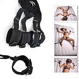 Dailyinshop Sex Restraint Belt Bedroom Nylon Handcuffs Ankle Cuffs Under Bed Body Fixation Wrist Funny Toys Game For Couples(Color:black)